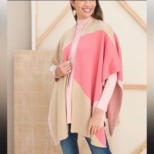 NWT Chico’s Bold Abstract Print Ruana Wrap size L/XL